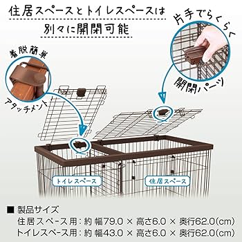 ペティオ トイレしつけが出来る ドッグサークル ブラウン レギュラー　専用屋根付 ペティオ トイレのしつけが出来る ドッグルームサークル